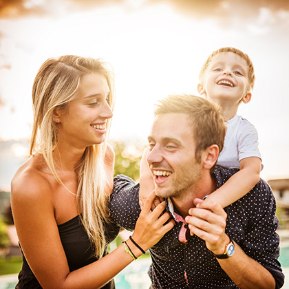 Family enjoying the outdoors.